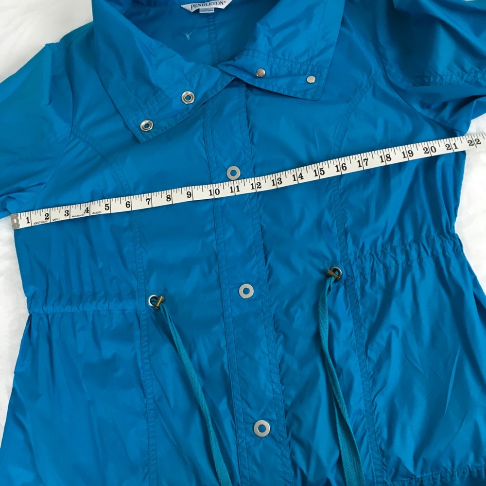 Pendleton Lightweight Windbreaker Rain Jacket Aqua Jacket Sz L - Picture 10 of 11